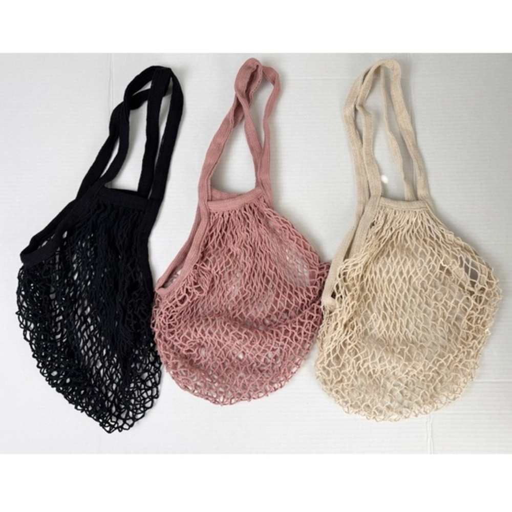 3 Fresh‎ market produce crochet mesh bags